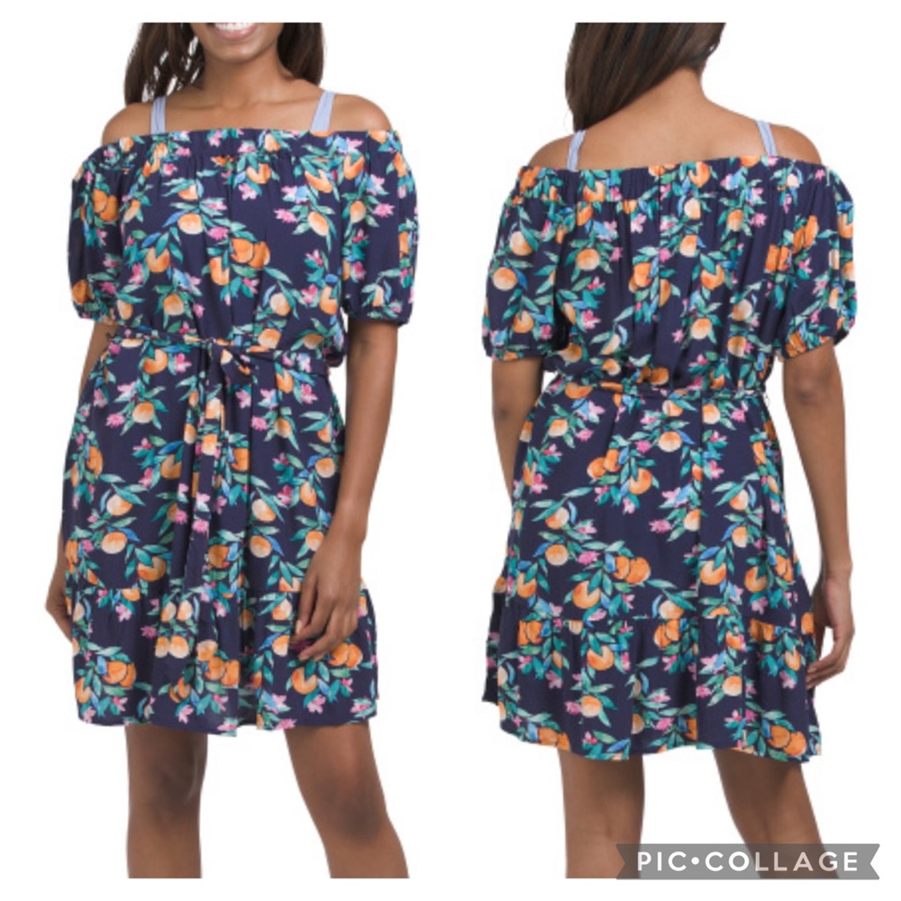 ❣️🆕Sunshine 79 Peace, Love & Peaches Over The Shoulder One Piece & Coverup Set❣️ - Picture 3 of 12